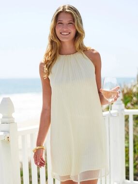 Cabana Life - Essentials Ivory Metallic Bow Back Halter Dress